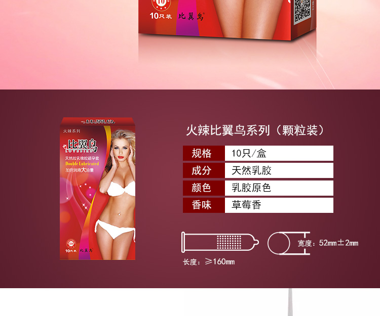 比翼鳥(niǎo)避孕套火辣系列紅色(圖2)